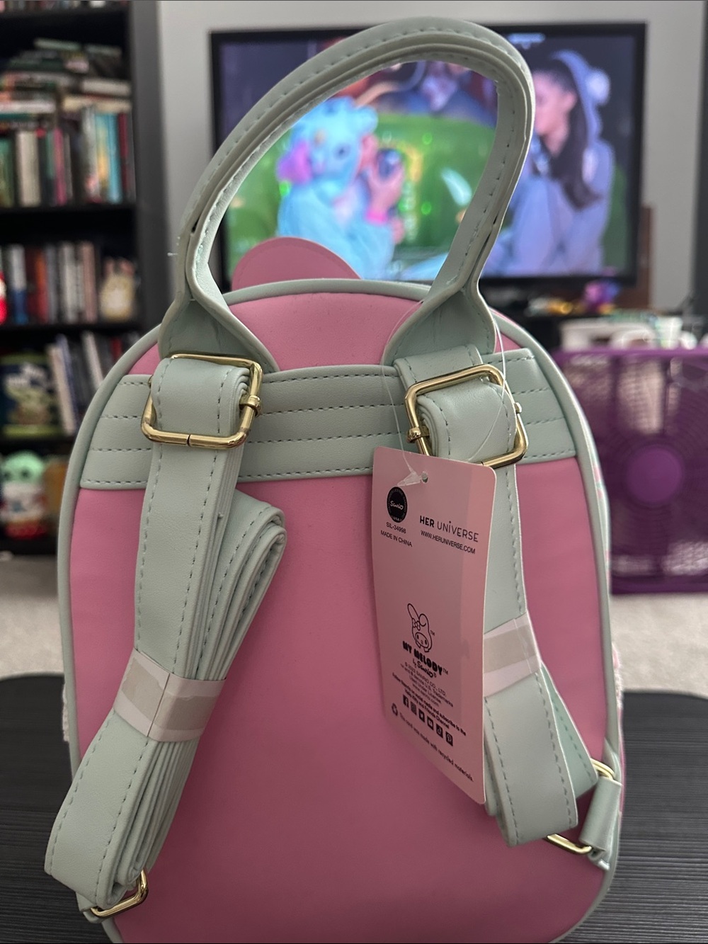 Sanrio My Melody Pink & Light Blue Floral Mini Backpack - Picture 2 of 4